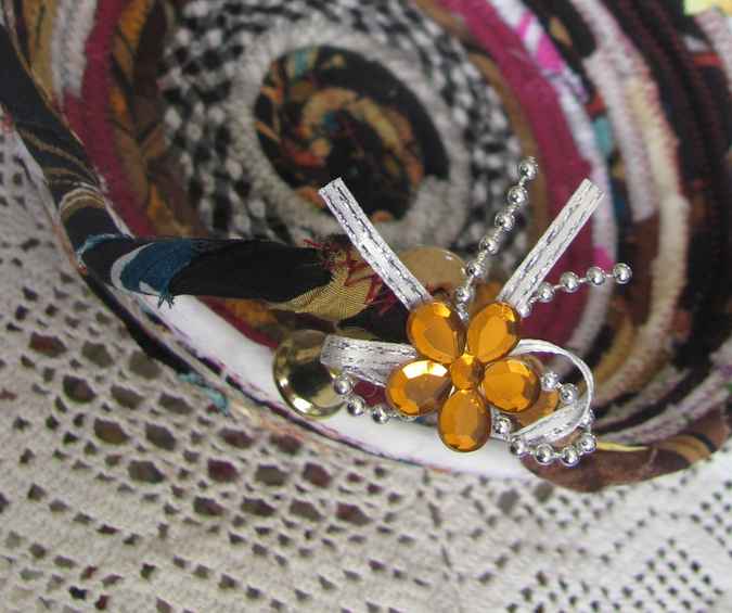 large image of art item: basket &ndash; checkered purple browns with maple leaves