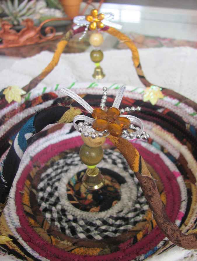 large image of art item: basket &ndash; checkered purple browns with maple leaves