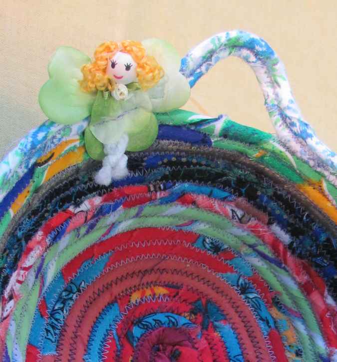 large image of art item: basket &ndash; crochet flower with fairy