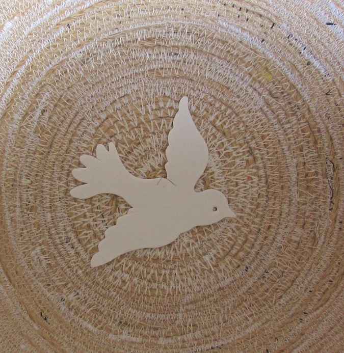 large image of art item: basket &ndash; dove flowers khaki