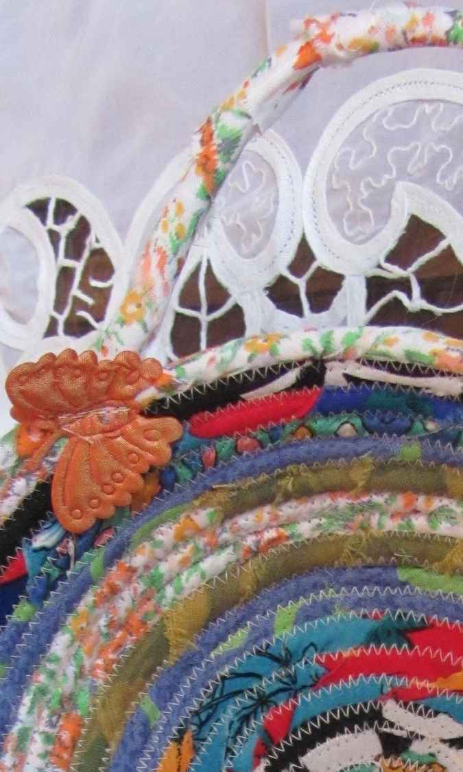 large image of art item: basket &ndash; fairy flowers cyan yellow red