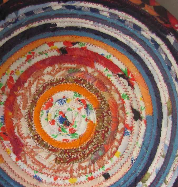 large image of art item: basket &ndash; flowers peach orange blue cyan