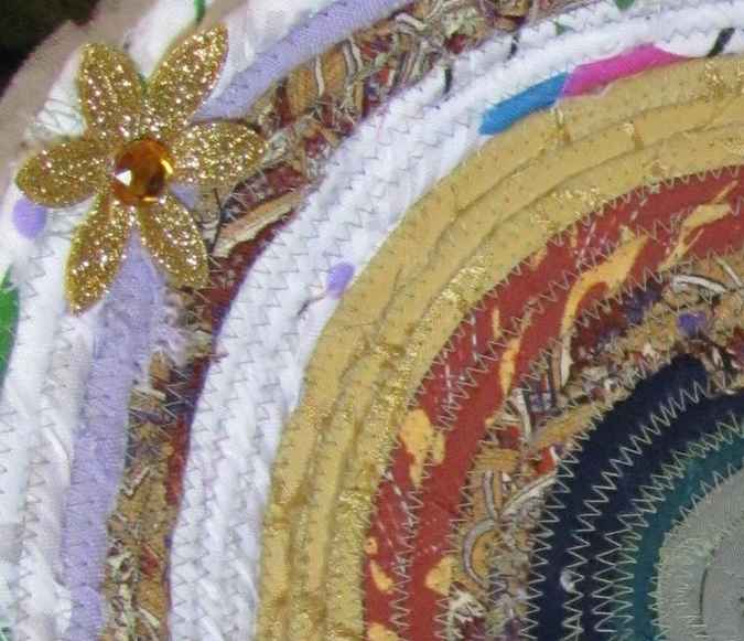 large image of art item: basket &ndash; flowers yellow white blue red