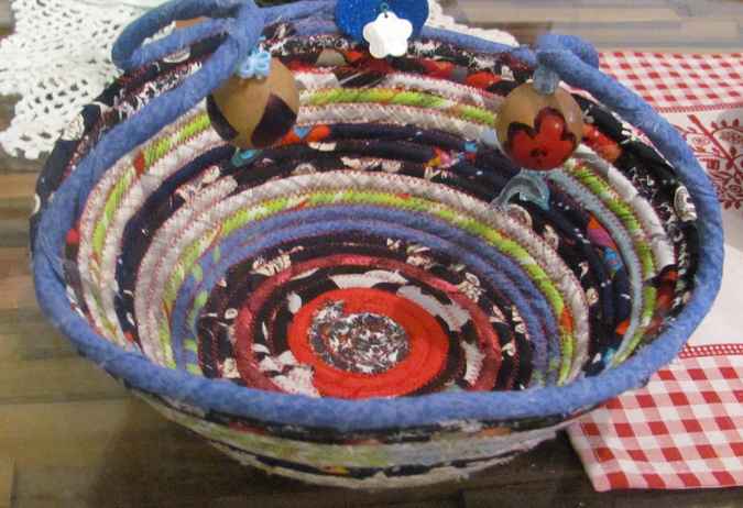 large image of art item: basket &ndash; hamsa violet black red