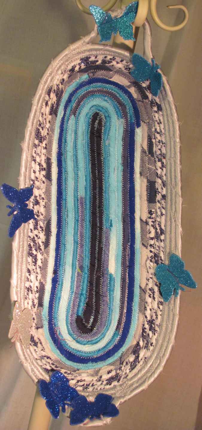 large image of art item: basket &ndash; long butterflies white cyan