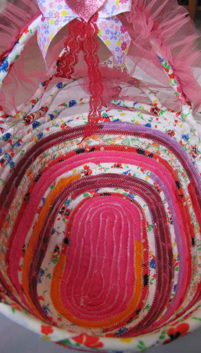 large image of art item: basket &ndash; baby doll cradle pink