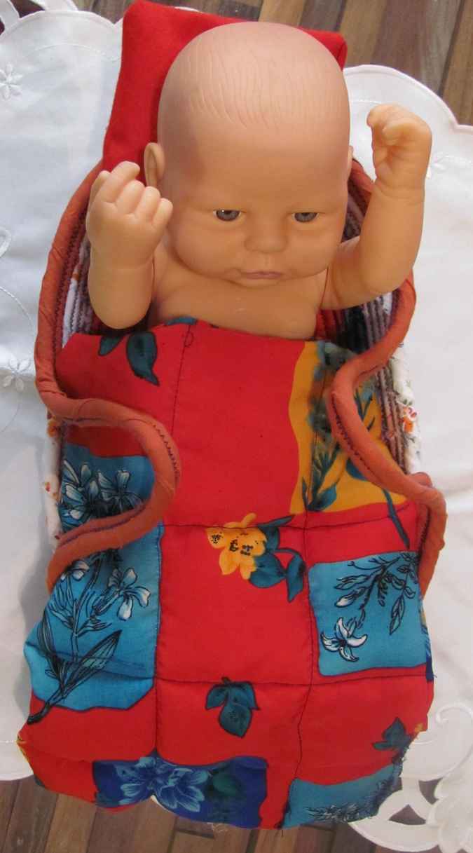 large image of art item: basket &ndash; long red orange