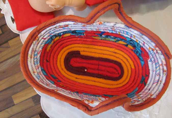 large image of art item: basket &ndash; long red orange