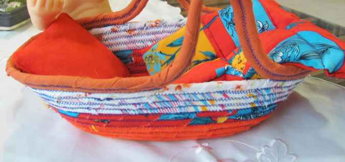 large image of art item: basket &ndash; long red orange