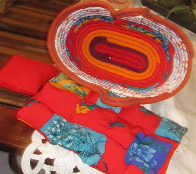 large image of art item: basket &ndash; long red orange