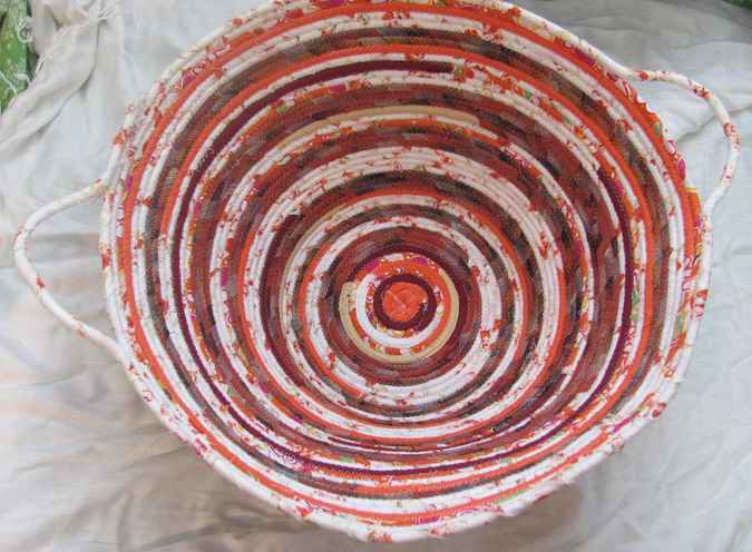 large image of art item: basket &ndash; orange white red