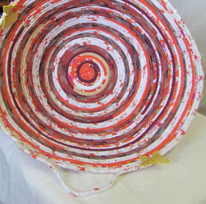 large image of art item: basket &ndash; orange white red