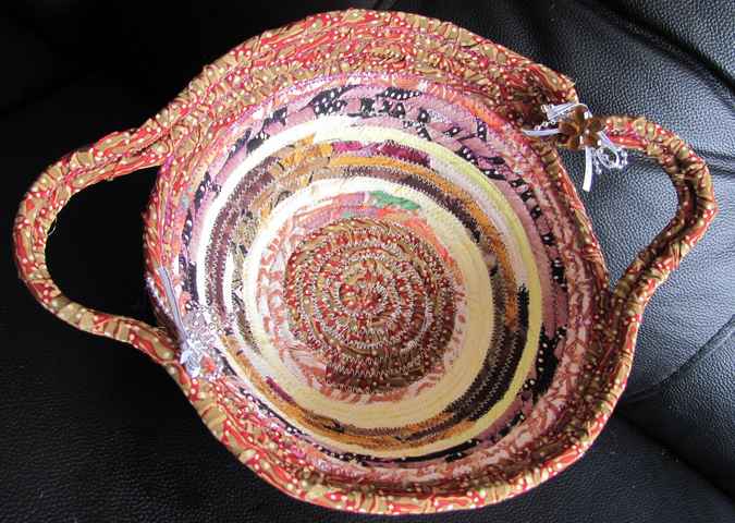 large image of art item: basket &ndash; pattern red brown