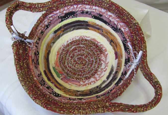 large image of art item: basket &ndash; pattern red brown