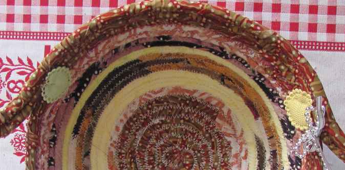 large image of art item: basket &ndash; pattern red brown
