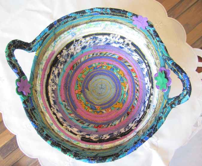 large image of art item: basket &ndash; purple and blue cyan