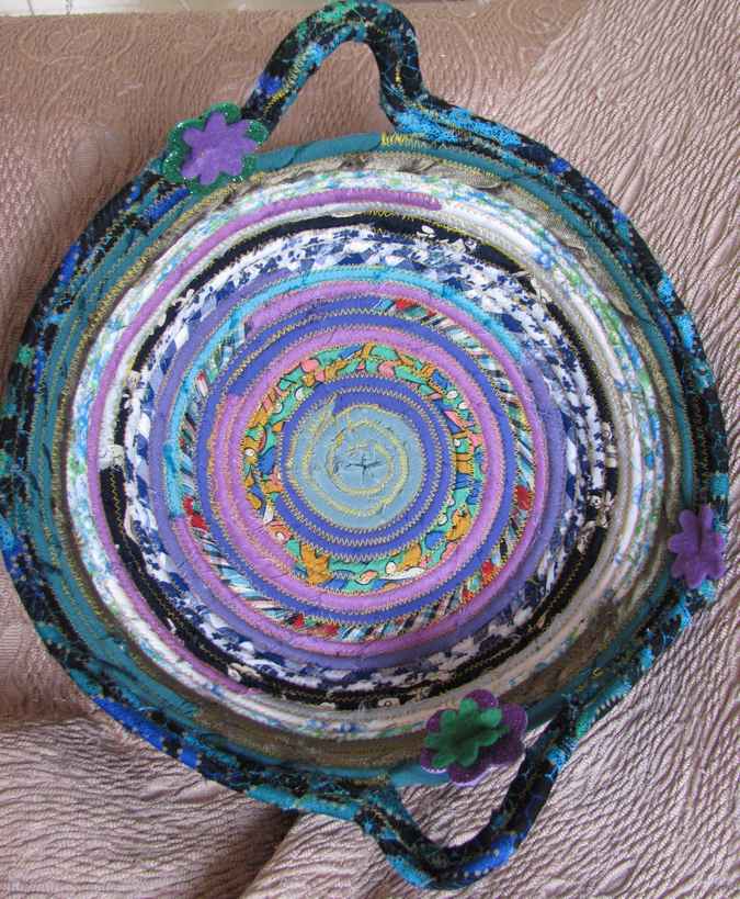large image of art item: basket &ndash; purple and blue cyan
