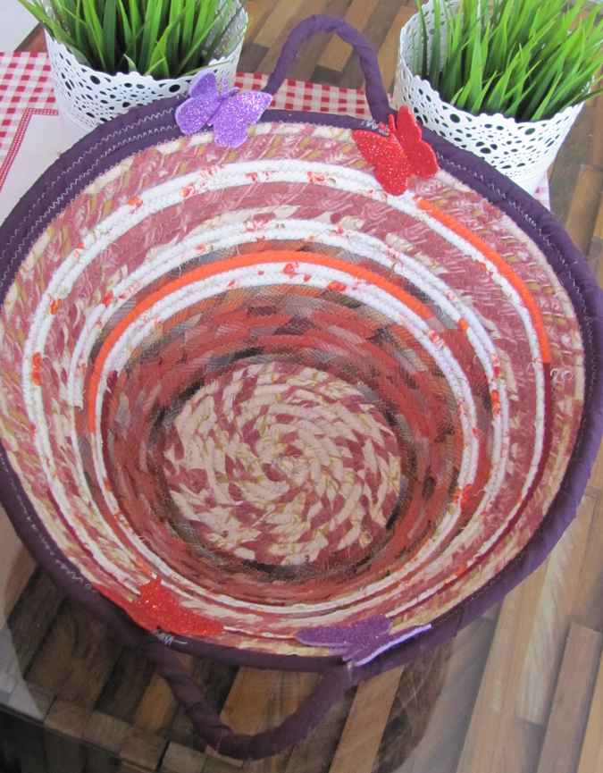 large image of art item: basket &ndash; purple crimson orange