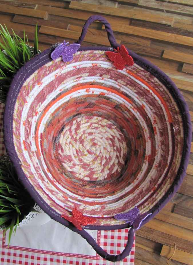 large image of art item: basket &ndash; purple crimson orange