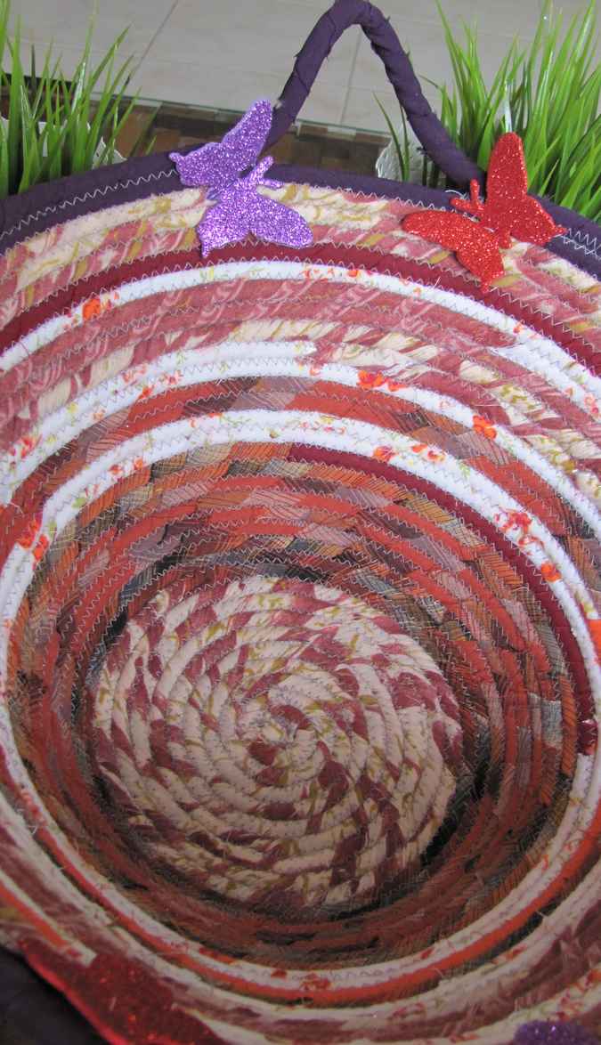 large image of art item: basket &ndash; purple crimson orange