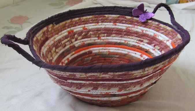 large image of art item: basket &ndash; purple crimson orange