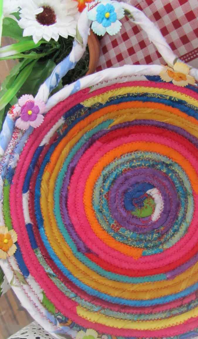 large image of art item: basket &ndash; rainbow flowers