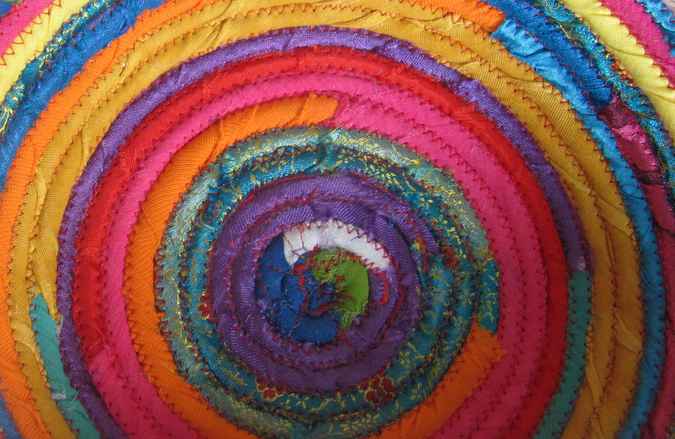 large image of art item: basket &ndash; rainbow flowers