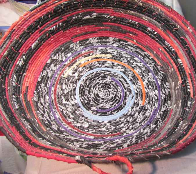 large image of art item: basket &ndash; red black