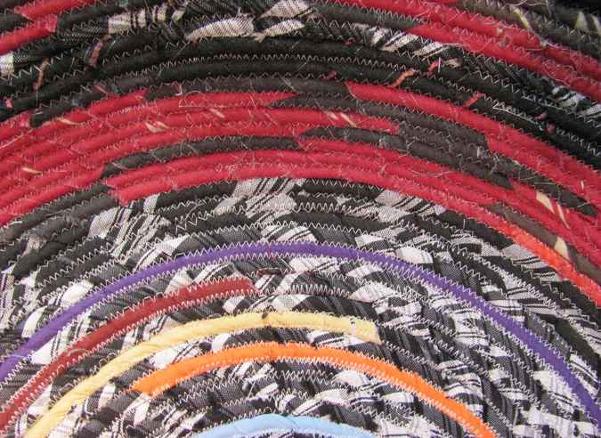 large image of art item: basket &ndash; red black