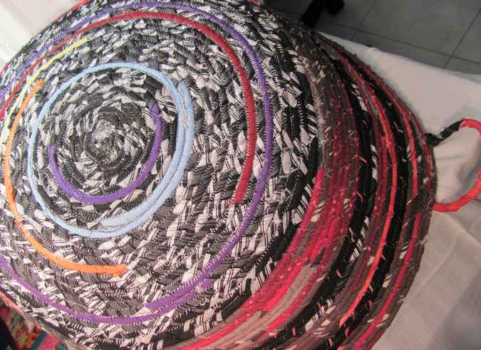 large image of art item: basket &ndash; red black