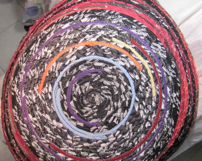 large image of art item: basket &ndash; red black