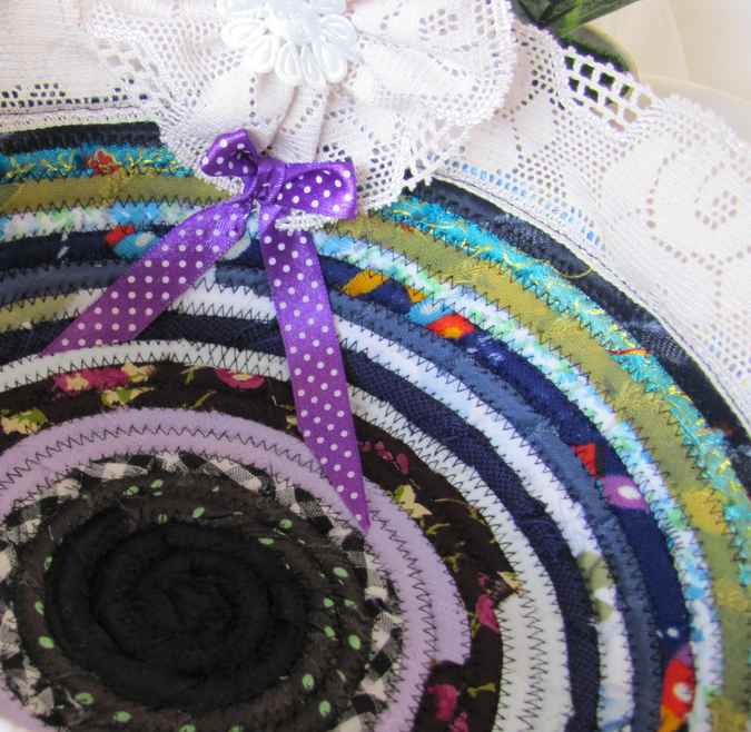 large image of art item: basket &ndash; ribbon black green blue