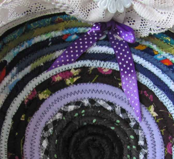 large image of art item: basket &ndash; ribbon black green blue