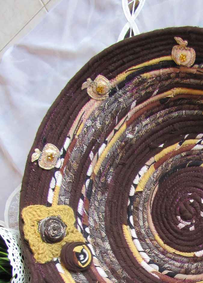 large image of art item: basket &ndash; roses brown yellow