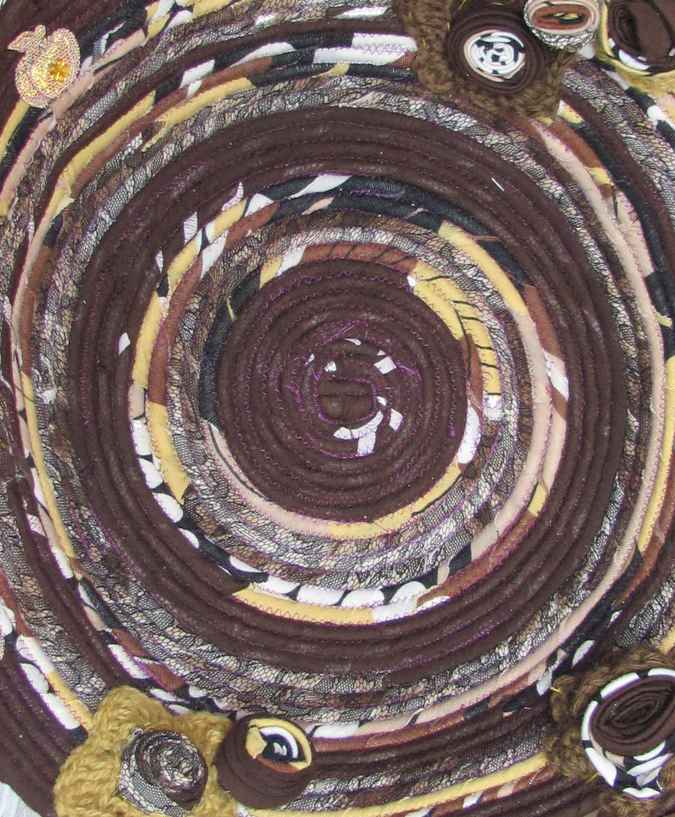 large image of art item: basket &ndash; roses brown yellow