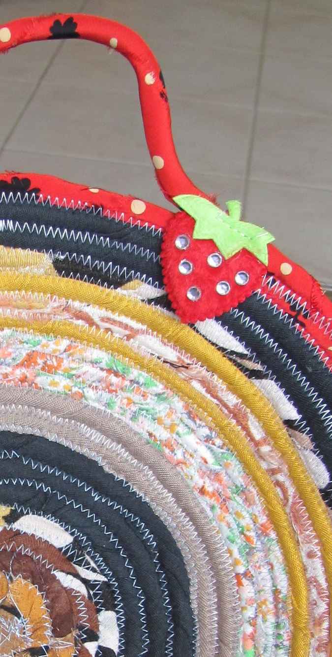 large image of art item: basket &ndash; strawberry ochre blue red