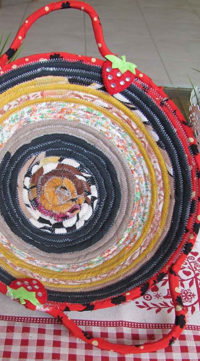 large image of art item: basket &ndash; strawberry ochre blue red