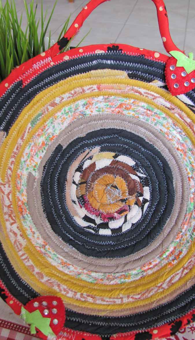 large image of art item: basket &ndash; strawberry ochre blue red