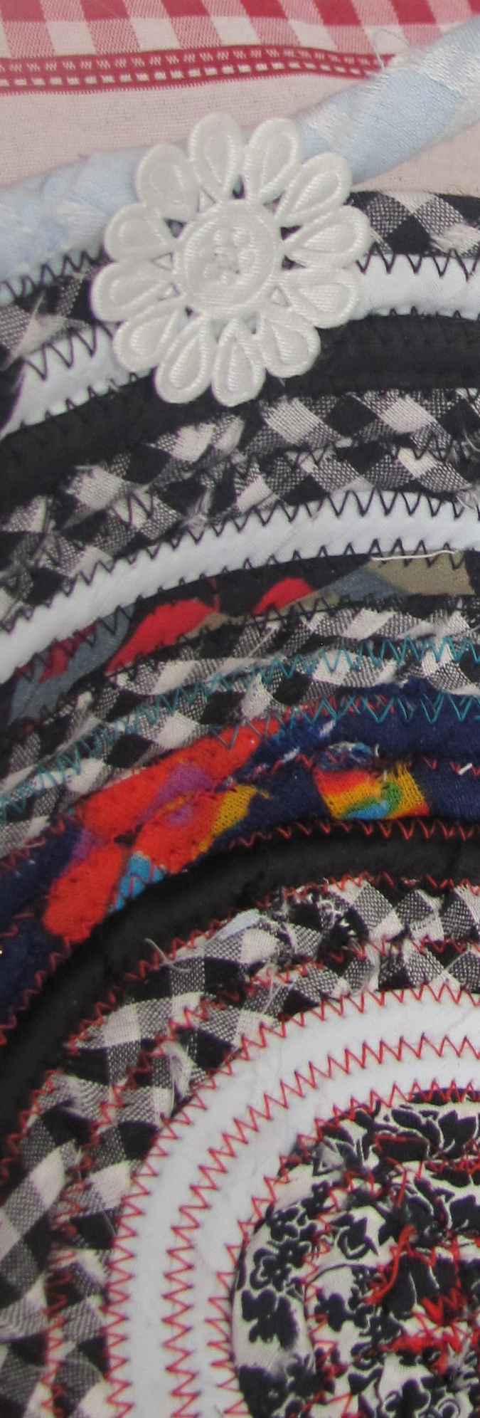 large image of art item: basket &ndash; strawberry white checkered