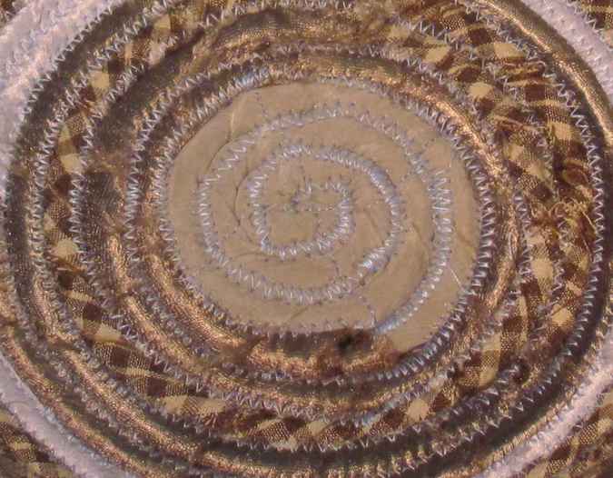 large image of art item: basket &ndash; violet gray checkered brown cream