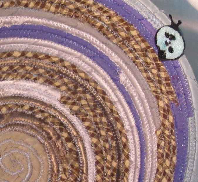 large image of art item: basket &ndash; violet gray checkered brown cream