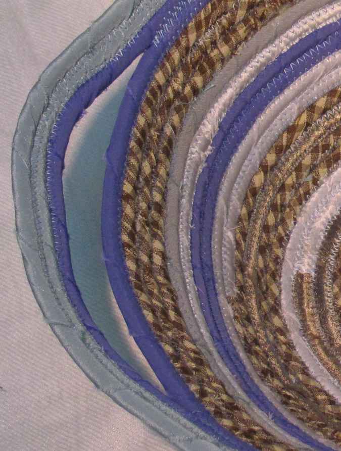 large image of art item: basket &ndash; violet gray checkered brown cream