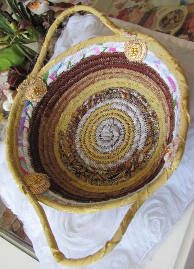 large image of art item: basket &ndash; yellow brown