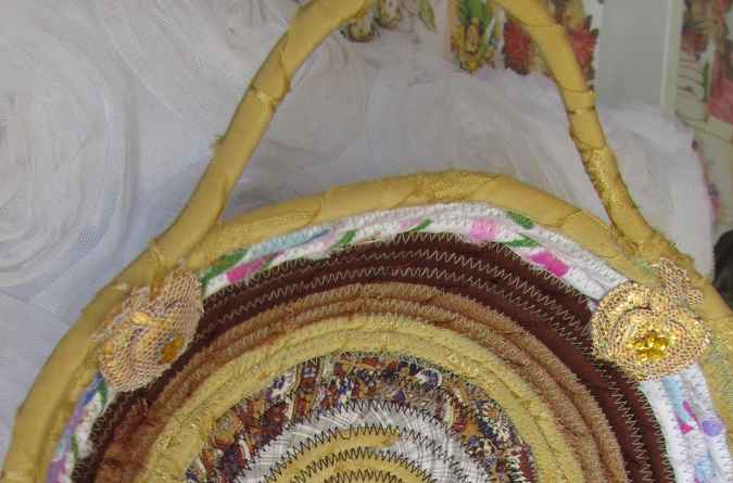 large image of art item: basket &ndash; yellow brown