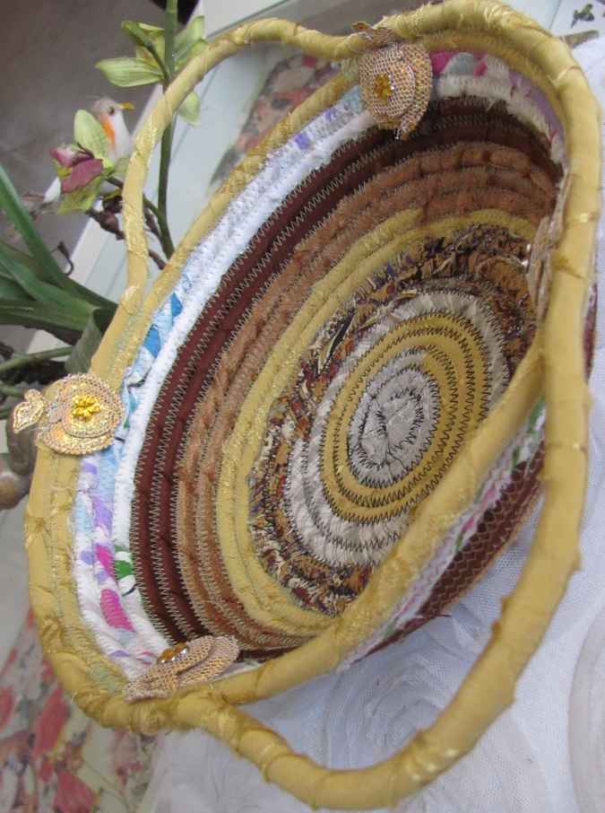 large image of art item: basket &ndash; yellow brown