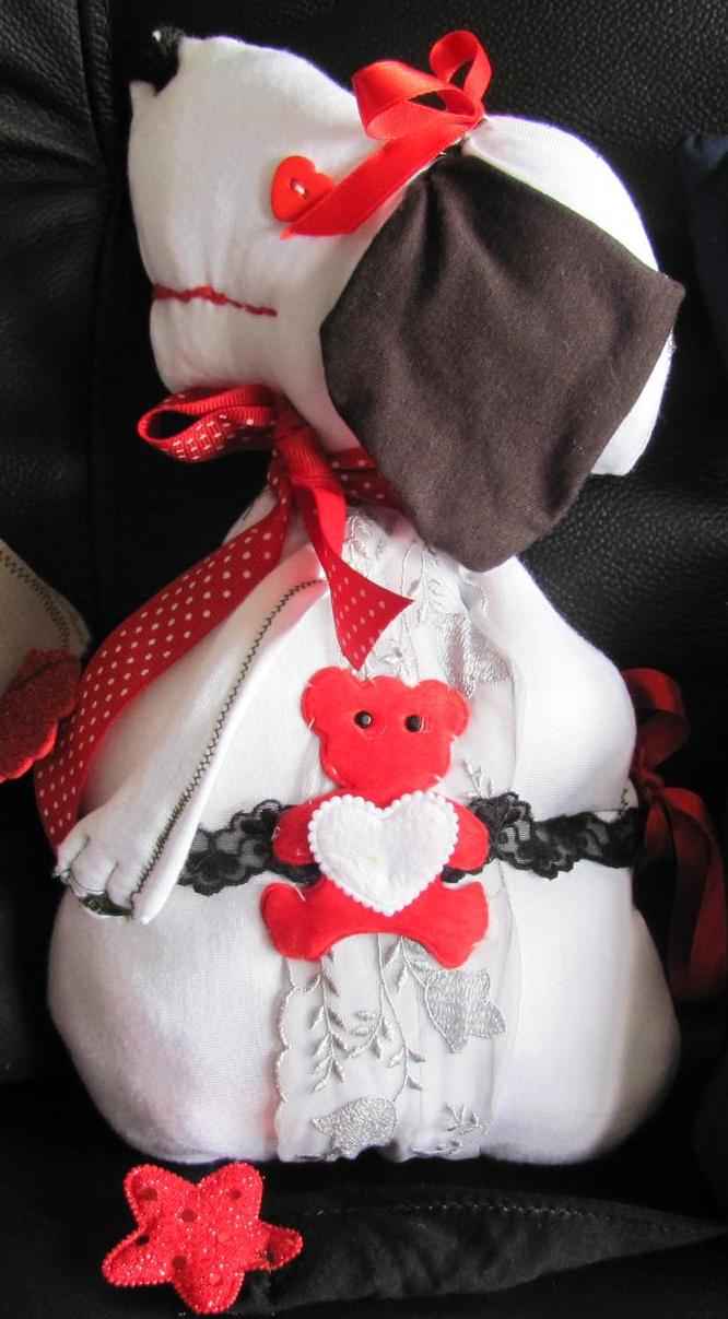 large image of art item: doll &ndash; cat and dog quilt