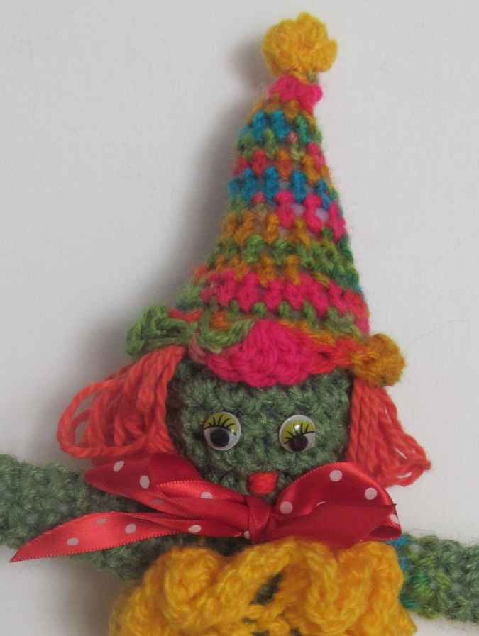 large image of art item: doll &ndash; clown yellow red colorful hat