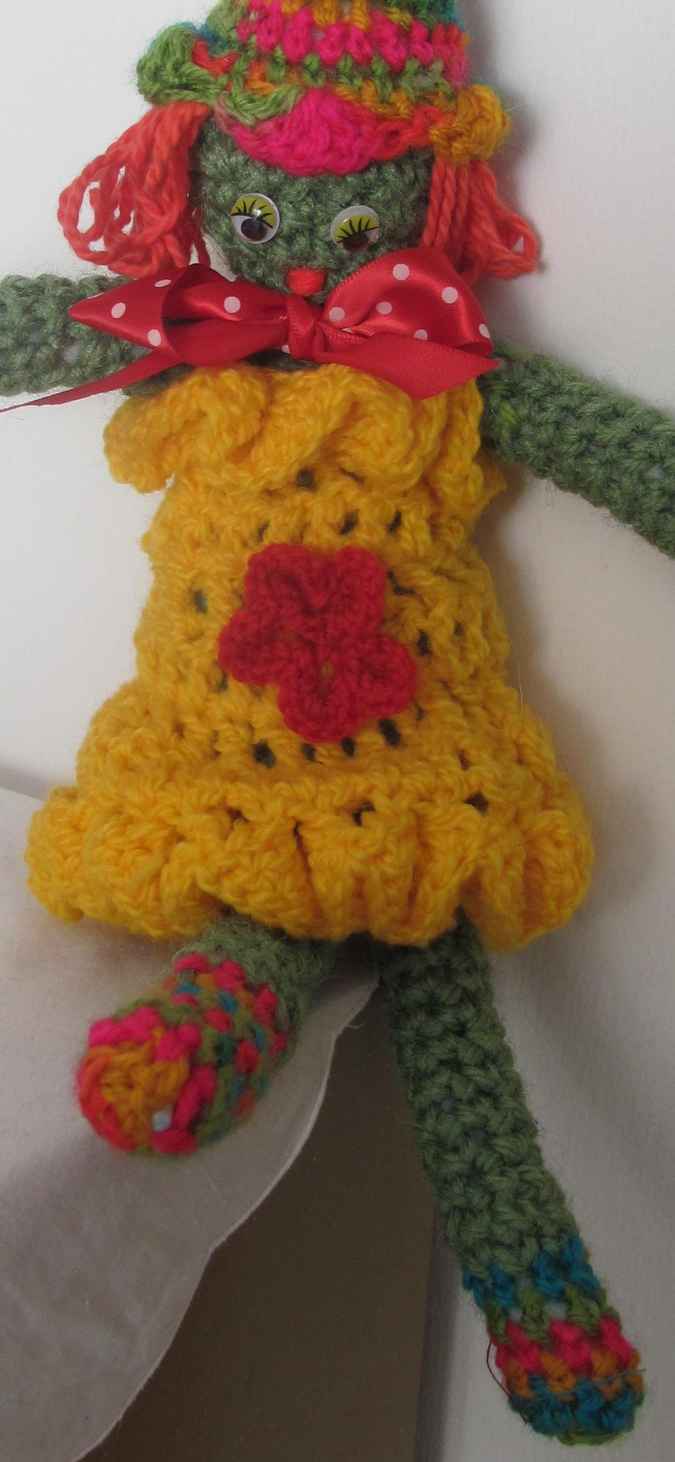 large image of art item: doll &ndash; clown yellow red colorful hat