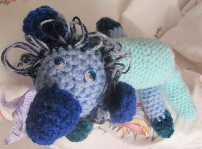 large image of art item: doll &ndash; dog cyan blues