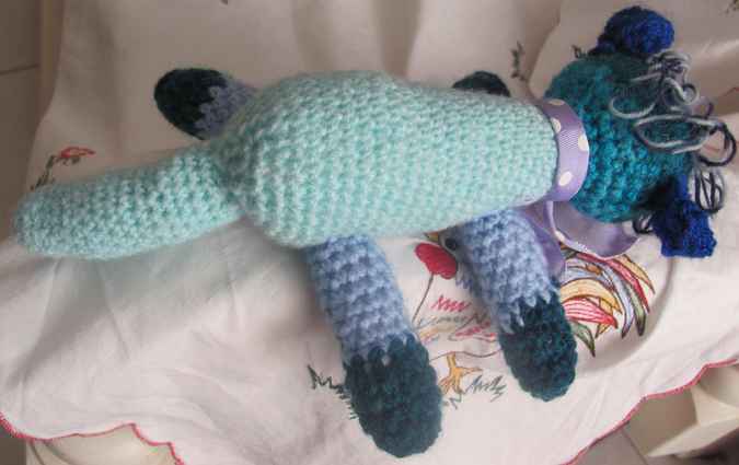 large image of art item: doll &ndash; dog cyan blues